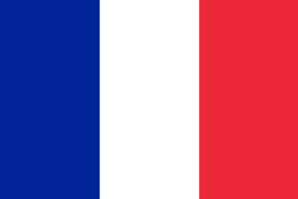French flag - vertical stripes - blue then white then red